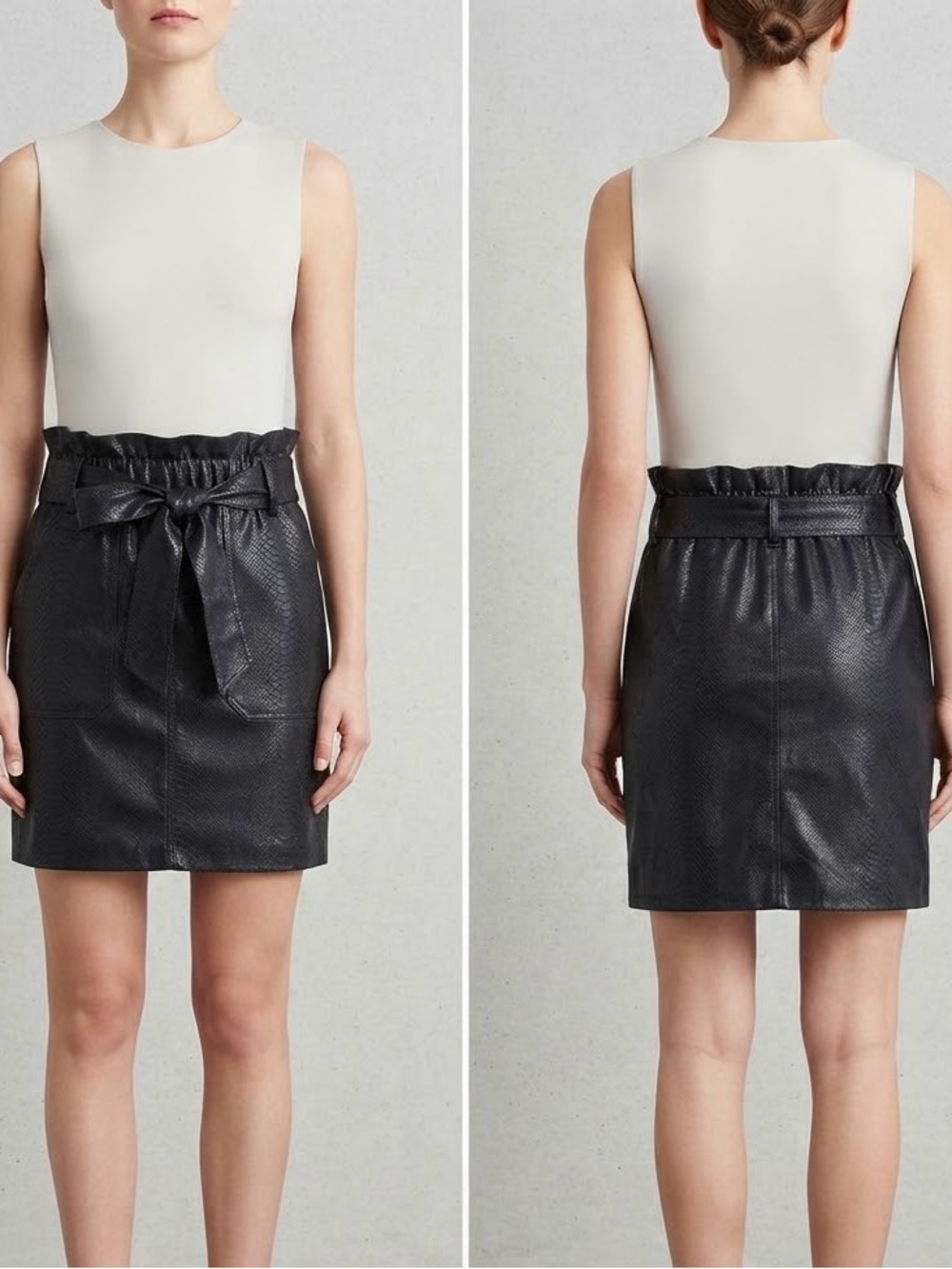 RACHEL Rachel Roy Black Paperbag Waist Mini Skirt